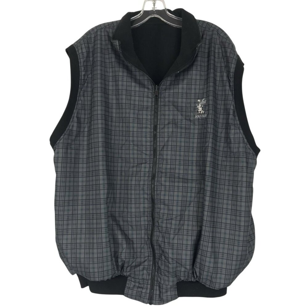 Vintage Roche‎ Vest Mens Size XXL Polartec Reversible Plaid Vail Golf Club